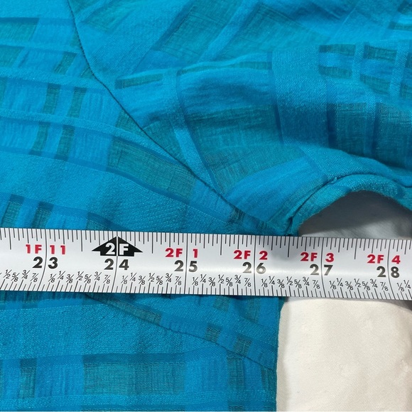 White Stag Blue Boxy 3/4 Sleeve Button Down - Picture 9 of 10